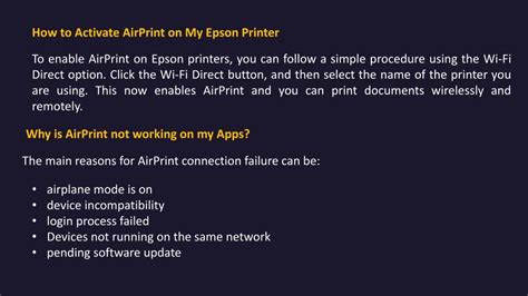 enable airprint on epson printer.